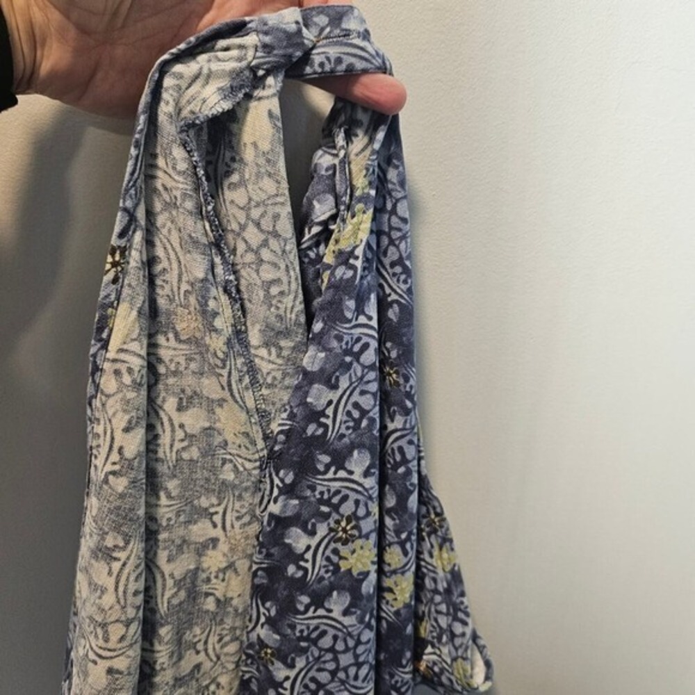 Columbia Silk Blend Blue Green Coastal Grandma‎ Floral Midi Size Large - Picture 8 of 11